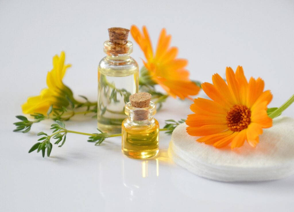 serums with flowers